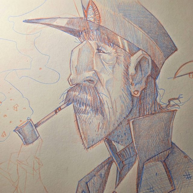 A sailor gazing out to sea. Probably thinking of a beau he lost. Or that he left the cooker on.

#portrait #sailor #pencildrawing #shanty